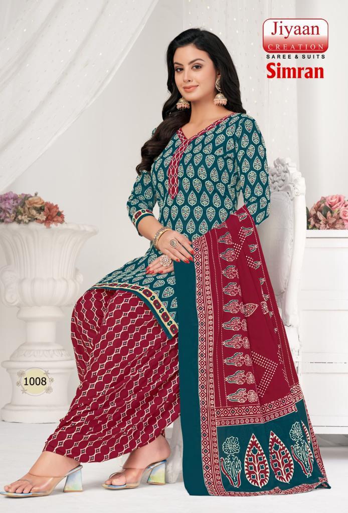 Jiyaan Simran Printed Cotton Dress Material Catalog
